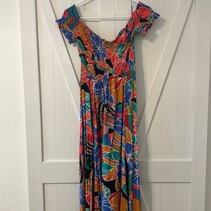 Only worn once- off shoulder floral vici dress